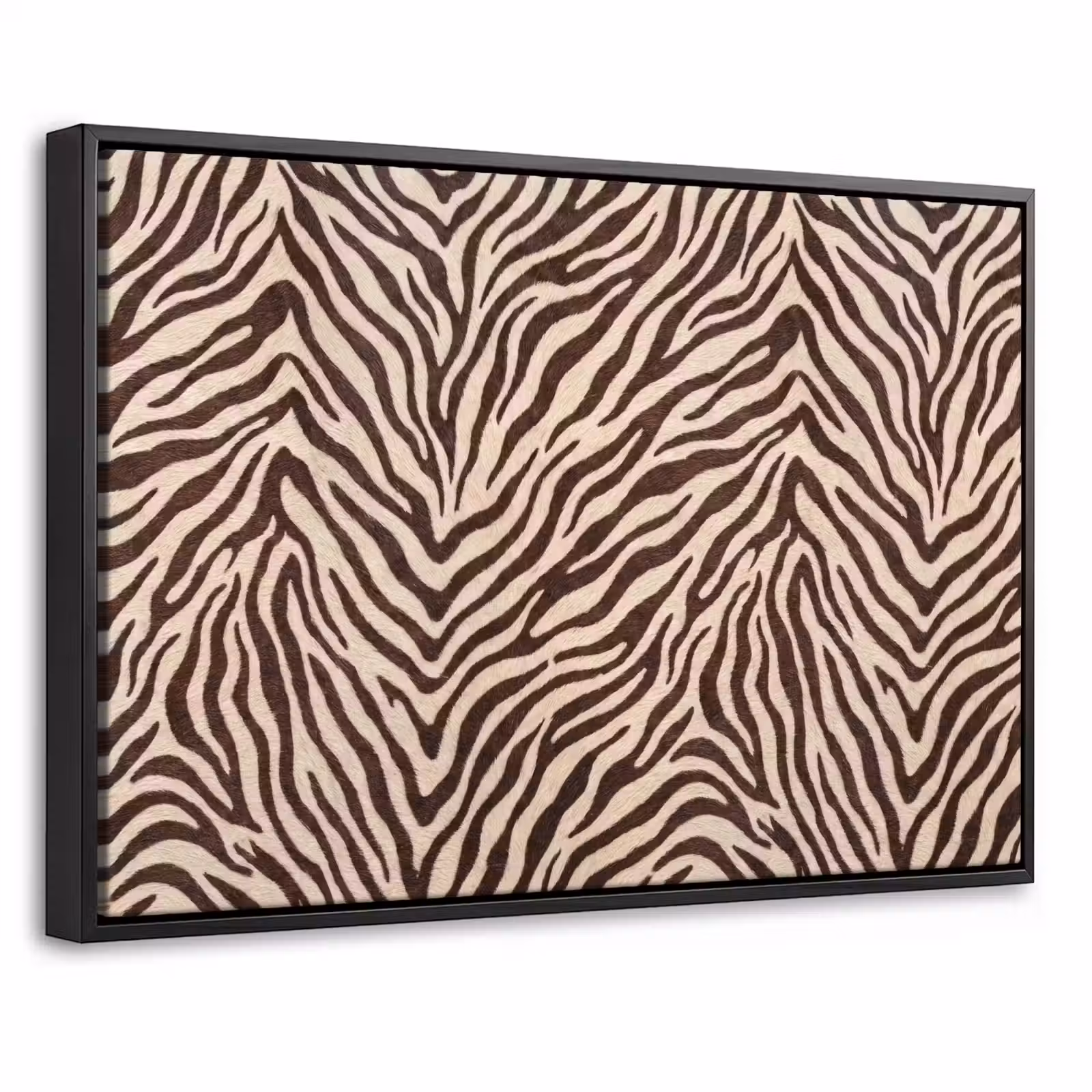 Canvas met lijst - Zebra - Strepen - Bruin — 1