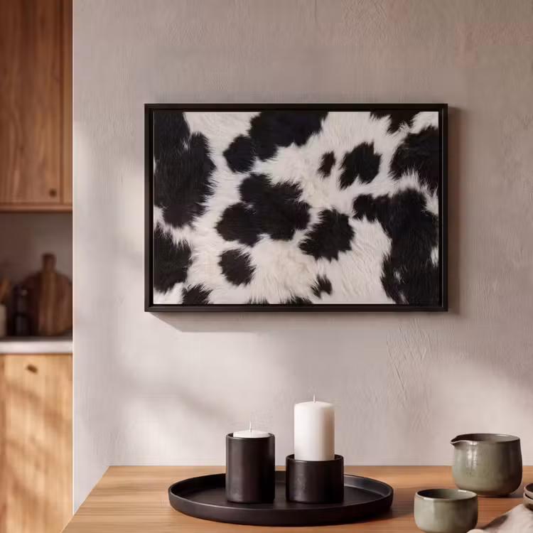 Canvas met lijst - Bont - Textuur - Zwart - Wit — 2