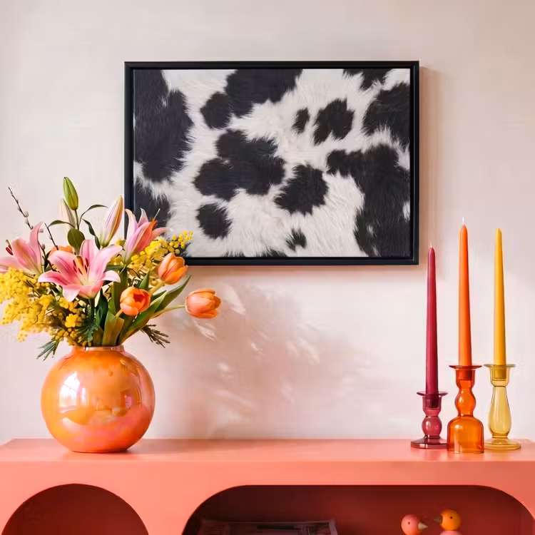 Canvas met lijst - Bont - Textuur - Zwart - Wit — 4