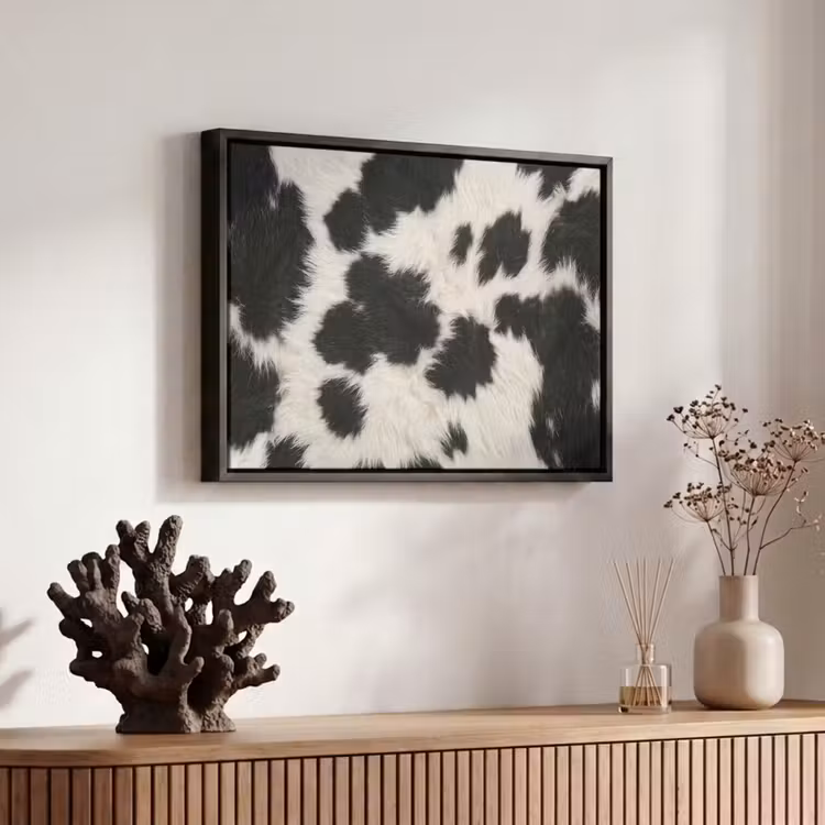 Canvas met lijst - Bont - Textuur - Zwart - Wit — 6