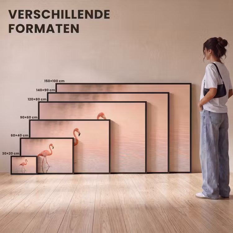 Canvas met lijst - Flamingo - Water - Roze — 7