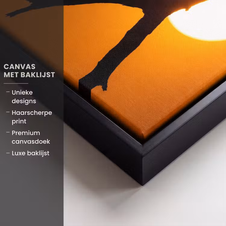 Canvas met lijst - Gier - Tak - Zon - Oranje — 5
