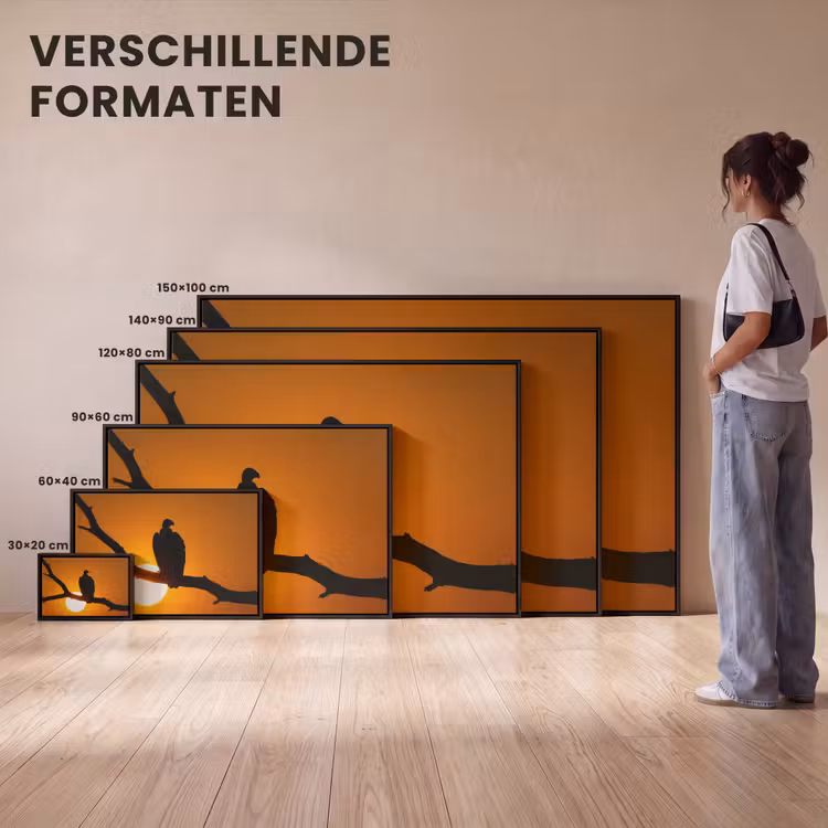 Canvas met lijst - Gier - Tak - Zon - Oranje — 7