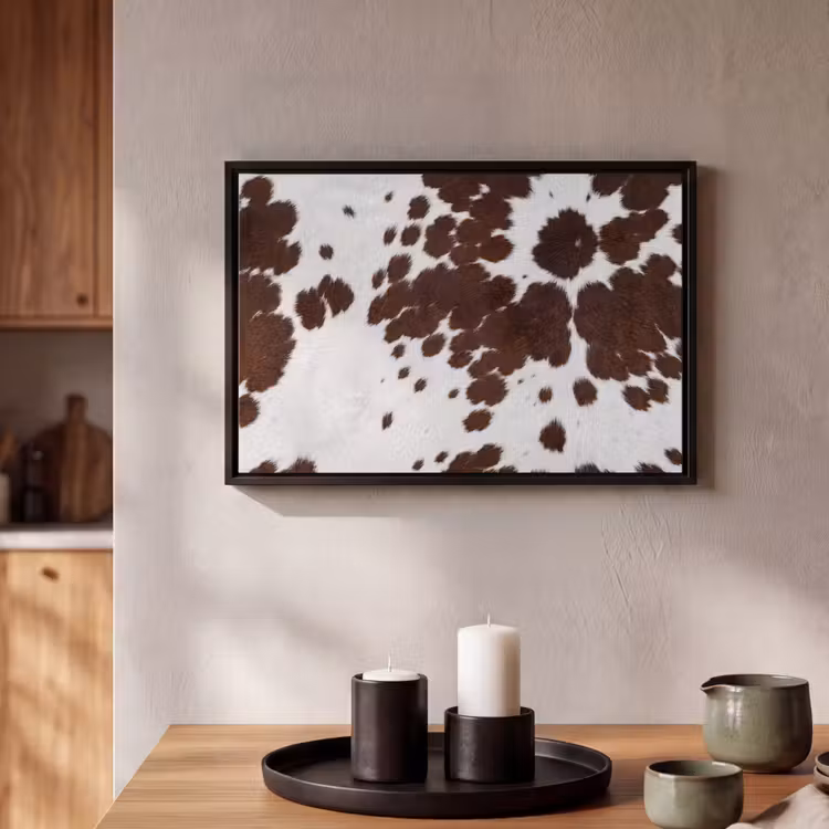 Canvas met lijst - Koeienhuid - Klassiek - Bruin — 2