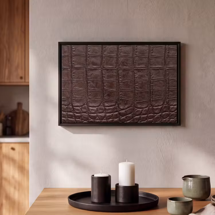 Canvas met lijst - Krokodil - Leer - Bruin — 2