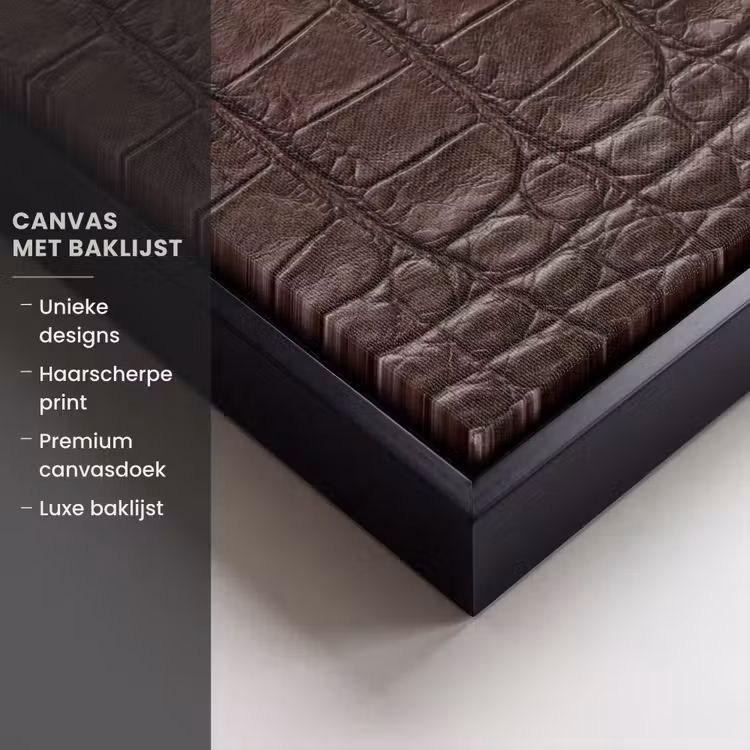 Canvas met lijst - Krokodil - Leer - Bruin — 5