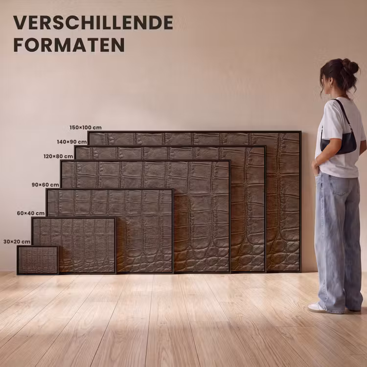 Canvas met lijst - Krokodil - Leer - Bruin — 7