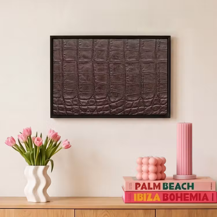 Canvas met lijst - Krokodil - Leer - Bruin — 8