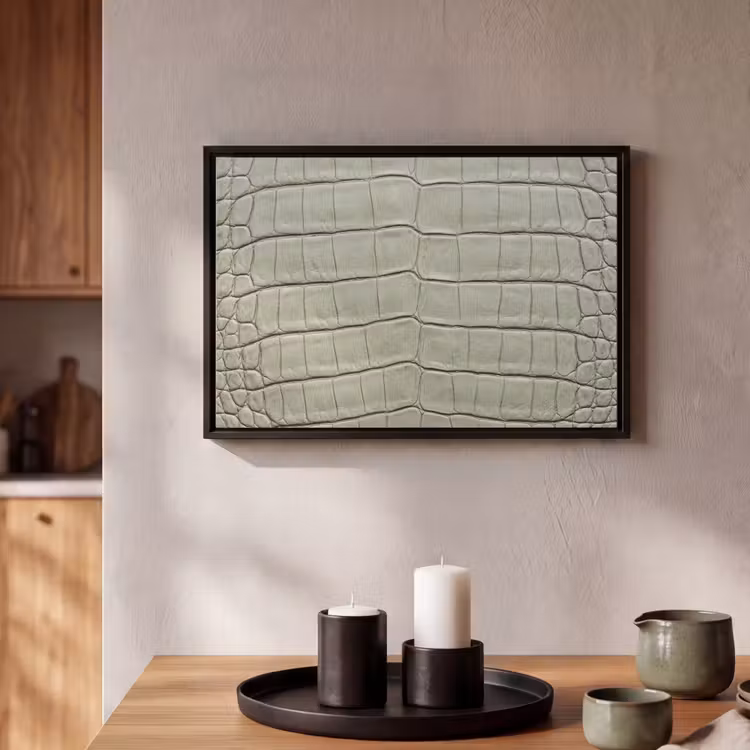 Canvas met lijst - Krokodillenleer - Schubben - Groen — 2