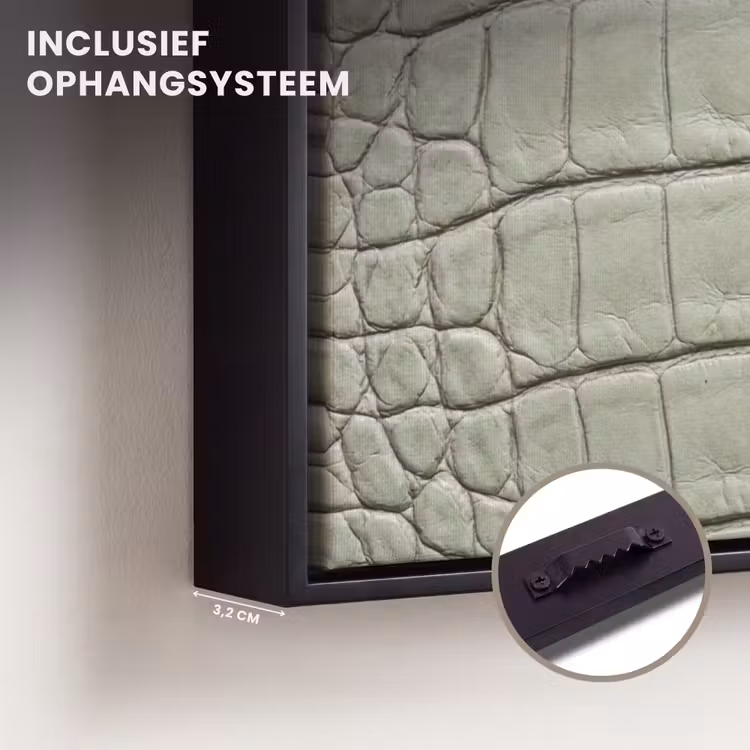 Canvas met lijst - Krokodillenleer - Schubben - Groen — 3