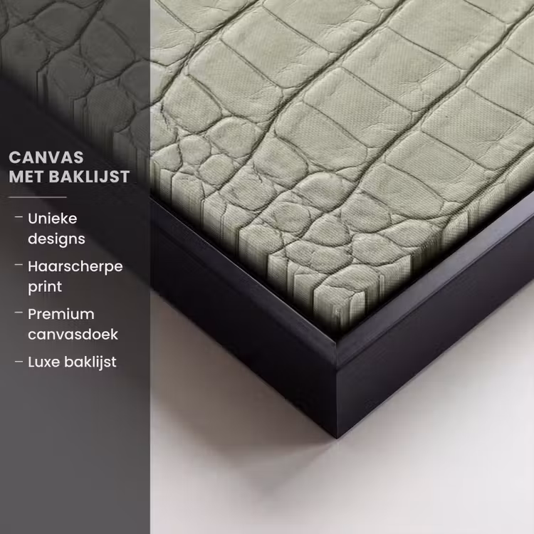 Canvas met lijst - Krokodillenleer - Schubben - Groen — 5