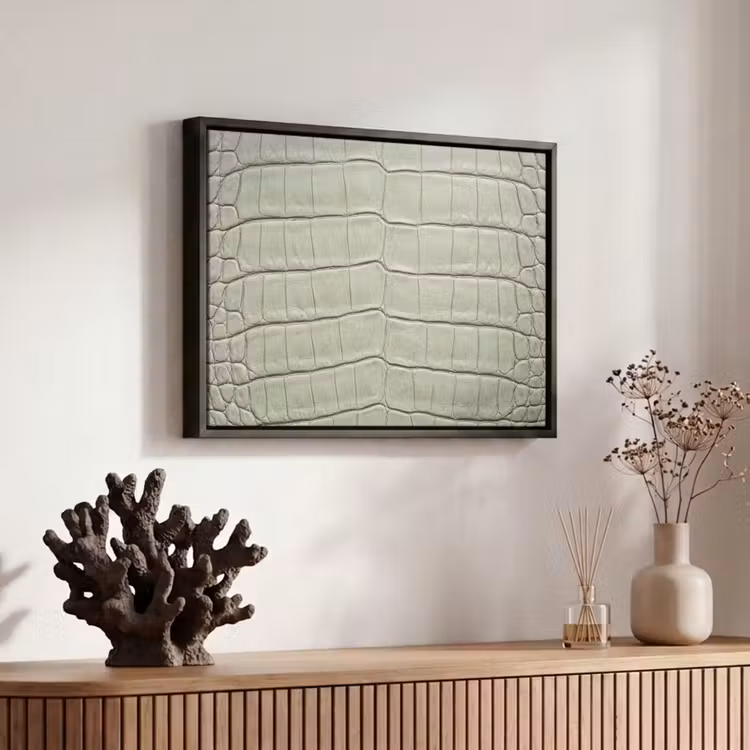 Canvas met lijst - Krokodillenleer - Schubben - Groen — 6