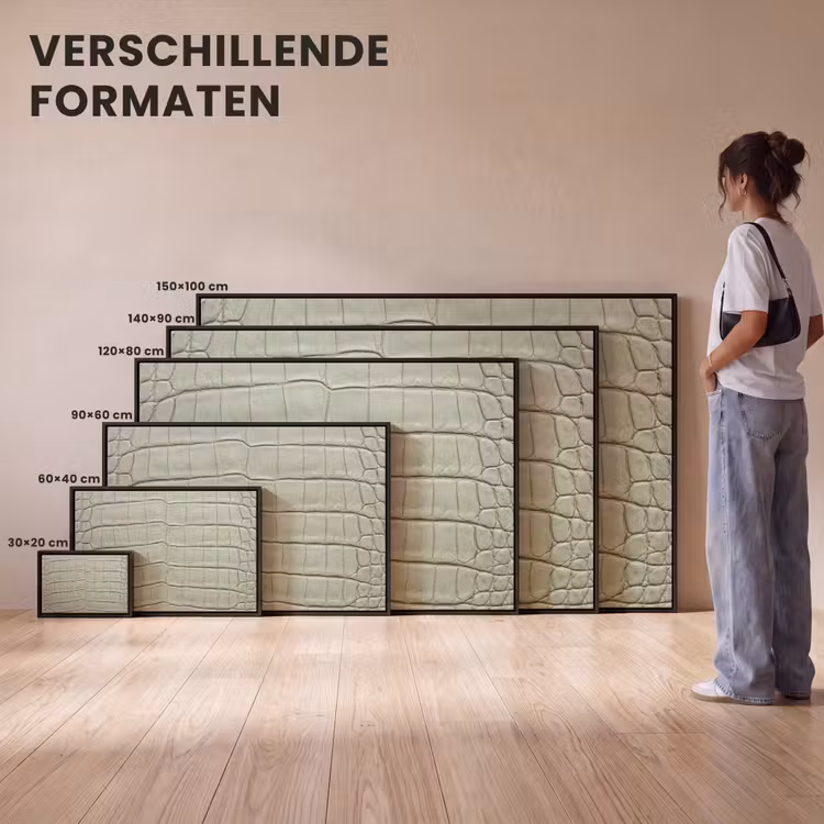 Canvas met lijst - Krokodillenleer - Schubben - Groen — 7