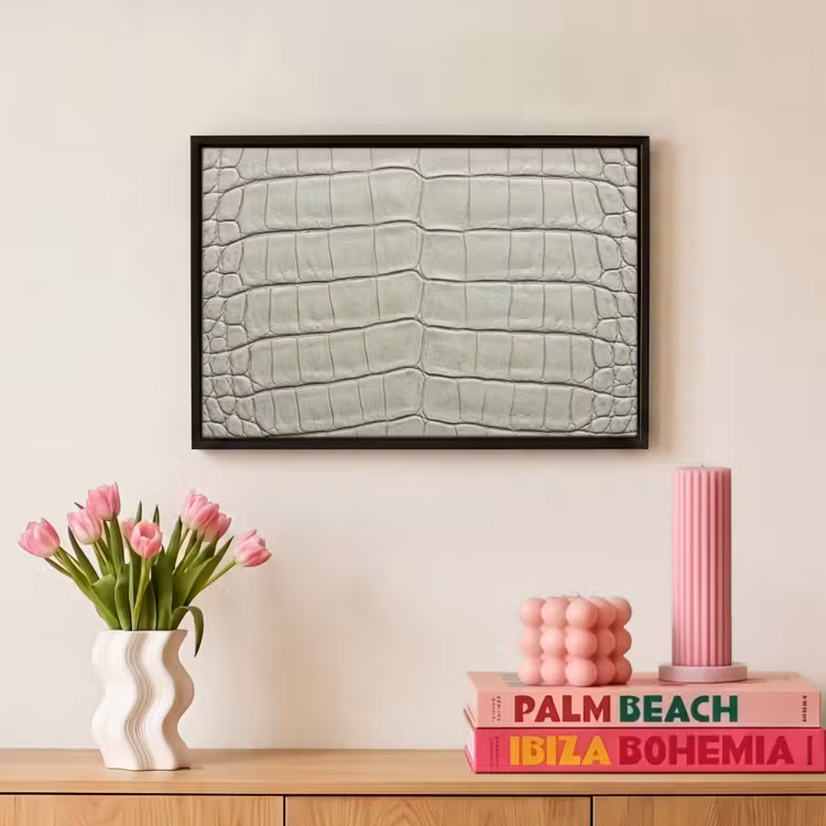 Canvas met lijst - Krokodillenleer - Schubben - Groen — 8