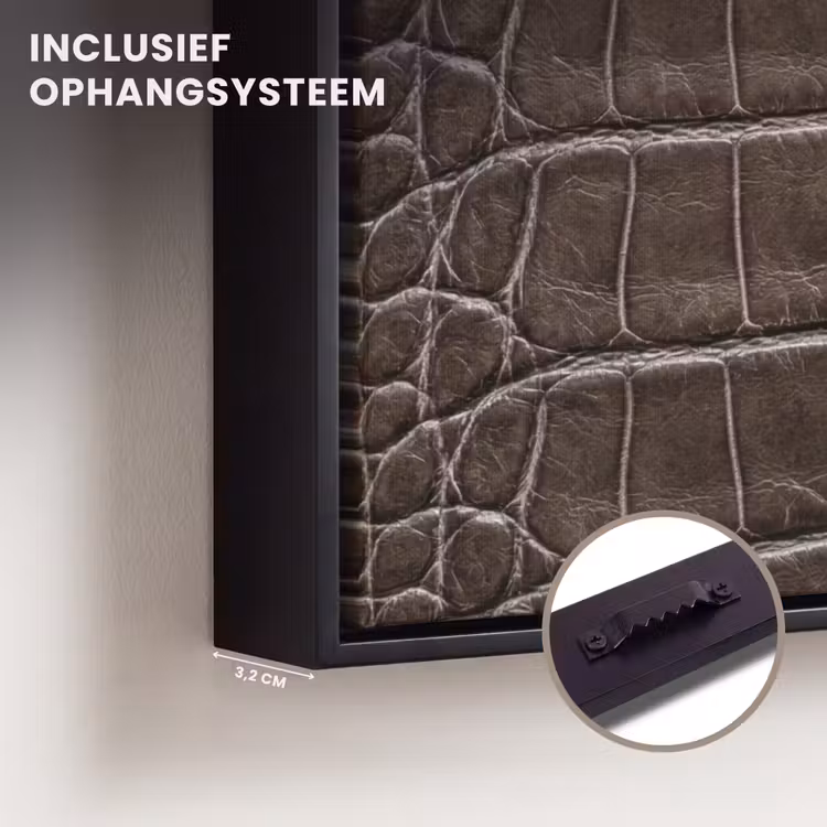 Canvas met lijst - Leer - Krokodil - Mat — 3