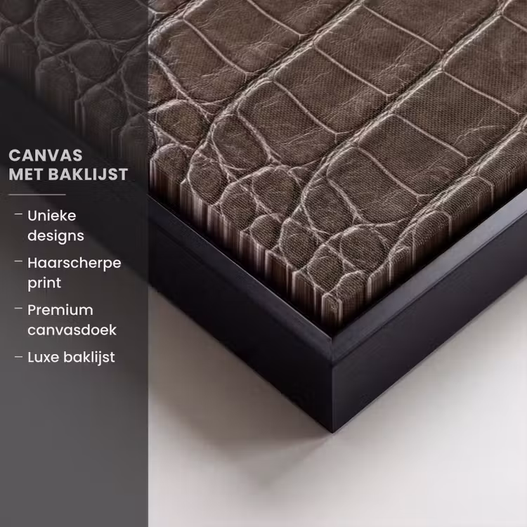 Canvas met lijst - Leer - Krokodil - Mat — 5
