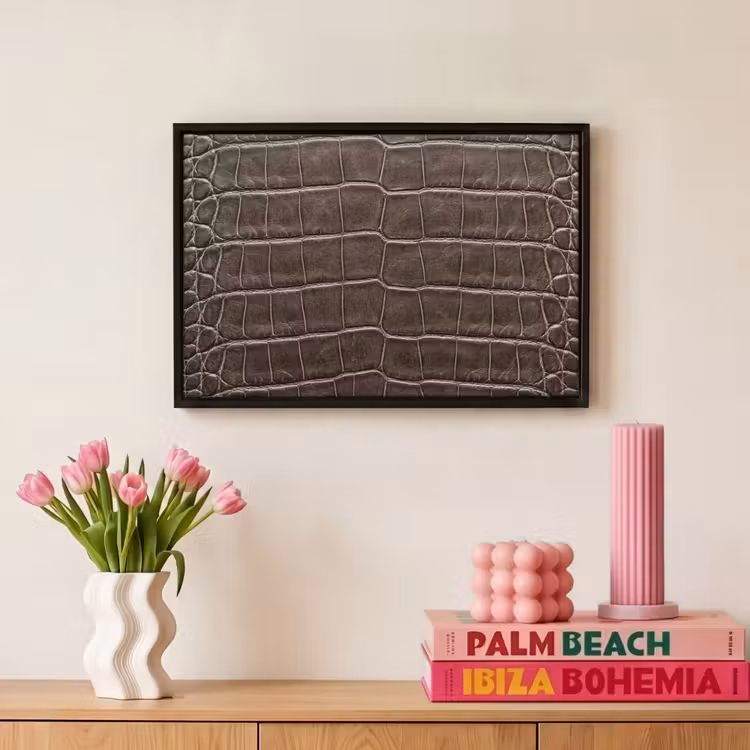 Canvas met lijst - Leer - Krokodil - Mat — 8