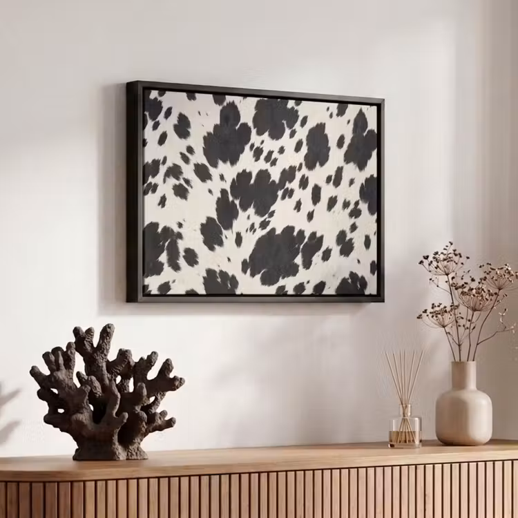 Canvas met lijst - Patroon - Vacht - Zwart - Wit — 6