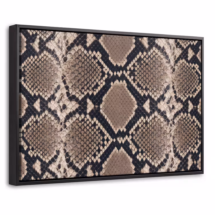Canvas met lijst - Slangenprint - Python - Bruin — 1