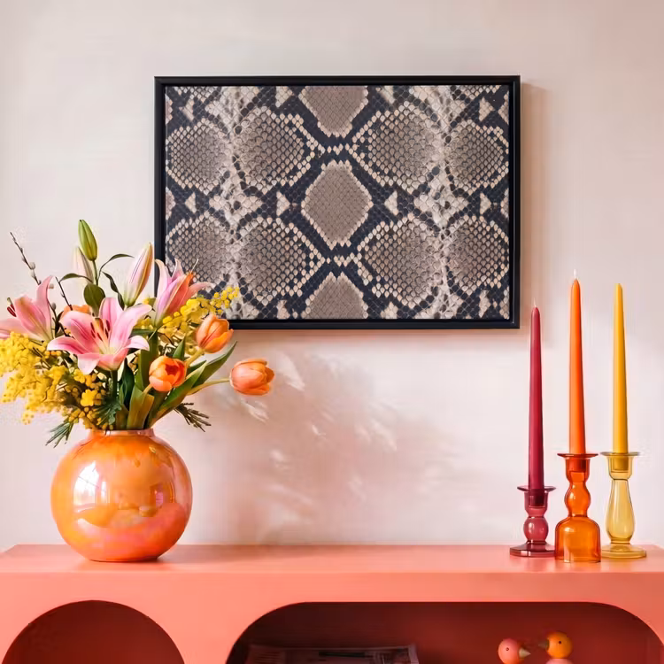 Canvas met lijst - Slangenprint - Python - Bruin — 4