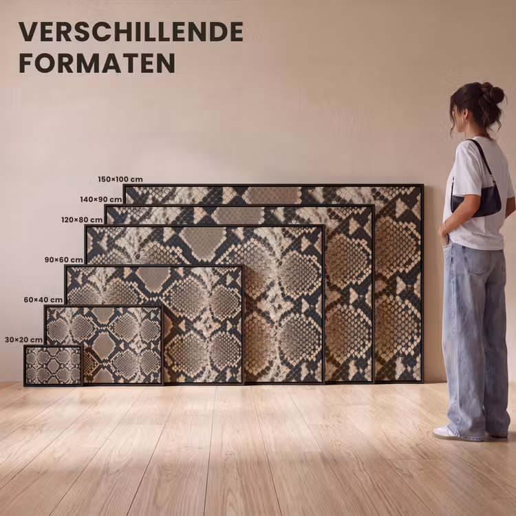 Canvas met lijst - Slangenprint - Python - Bruin — 7