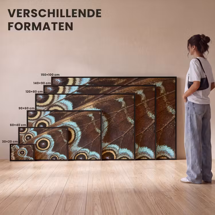 Canvas met lijst - Vleugels - Vlinder - Blauw — 7