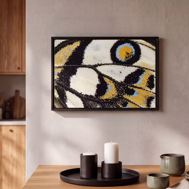 Canvas met lijst - Vlinder - Vleugel - Geel — 2