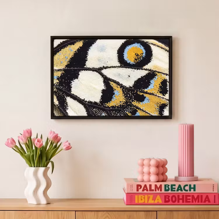 Canvas met lijst - Vlinder - Vleugel - Geel — 8