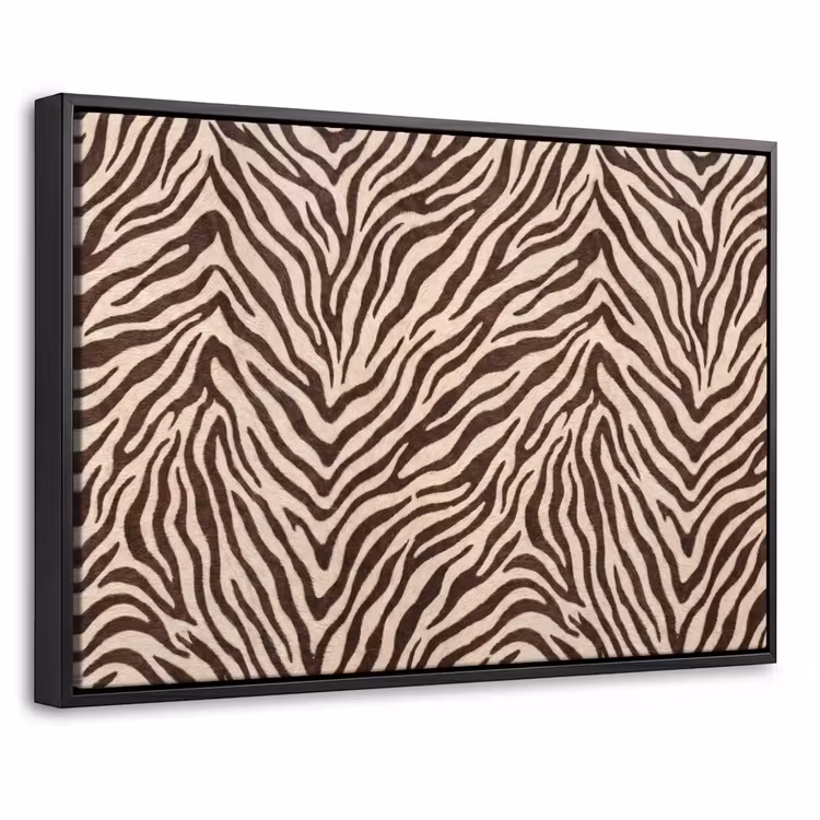 Canvas met lijst - Zebra - Strepen - Bruin — 1