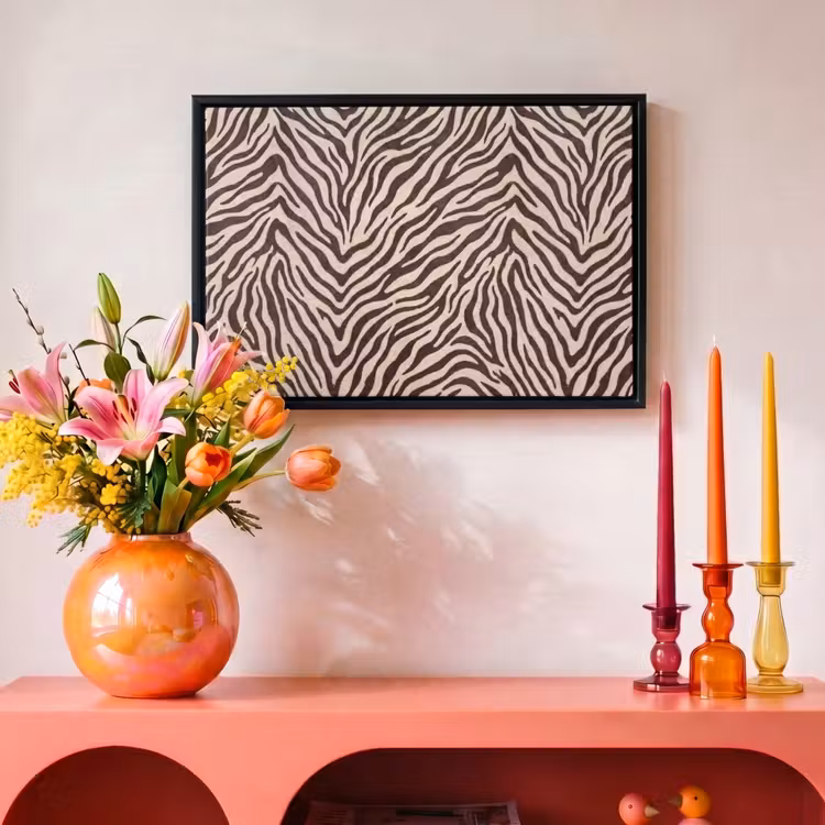 Canvas met lijst - Zebra - Strepen - Bruin — 4