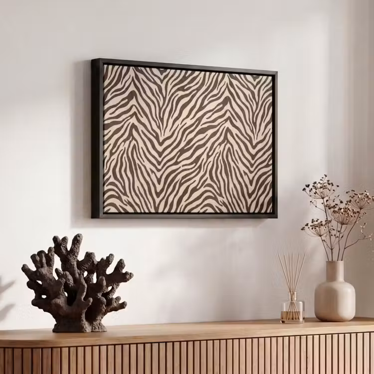 Canvas met lijst - Zebra - Strepen - Bruin — 6