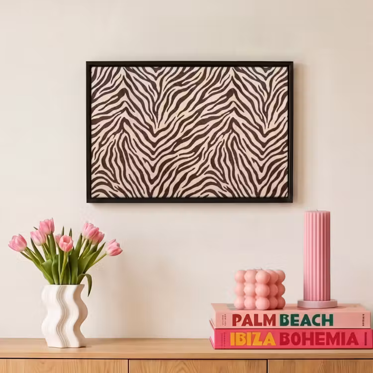 Canvas met lijst - Zebra - Strepen - Bruin — 8