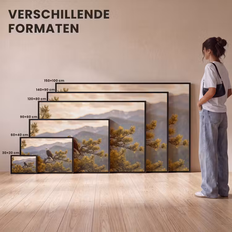 Canvas met lijst - Zeearend - Boom - Bergen - Groen — 7