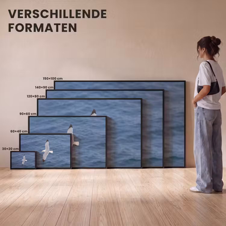 Canvas met lijst - Zeemeeuw - Oceaan - Blauw — 7