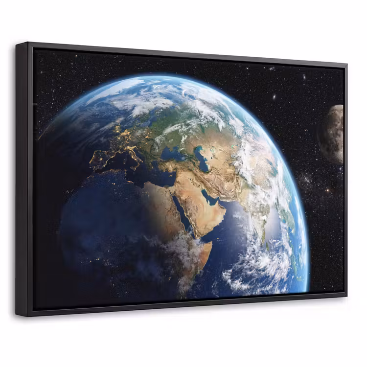 Canvas met lijst - Aarde - Ruimte - Blauw - Groen — 1