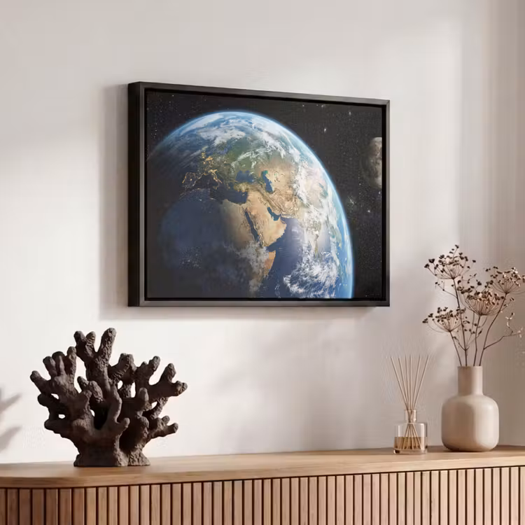 Canvas met lijst - Aarde - Ruimte - Blauw - Groen — 6
