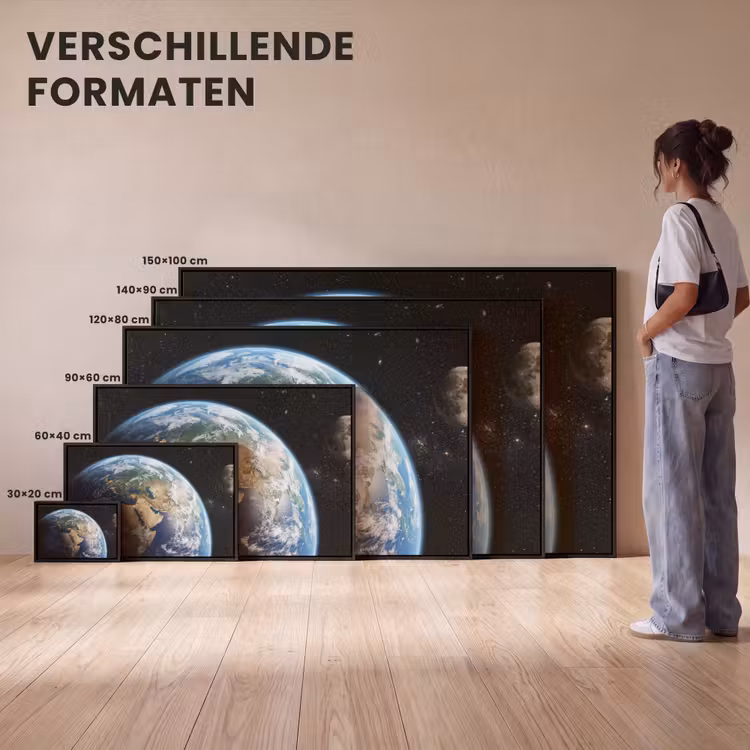 Canvas met lijst - Aarde - Ruimte - Blauw - Groen — 7