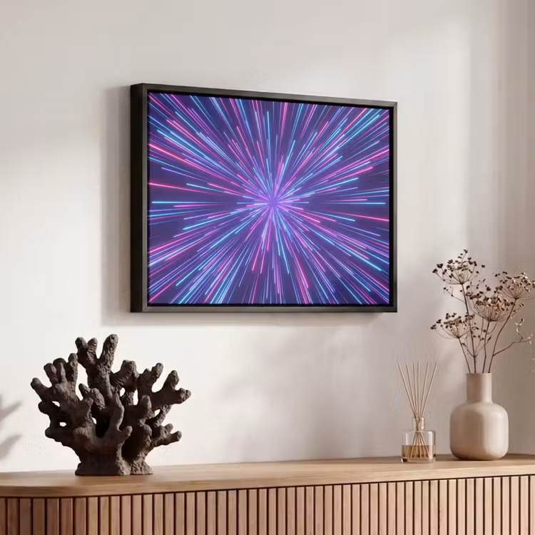 Canvas met lijst - Dynamisch - Ruimte - Kleurrijk — 6