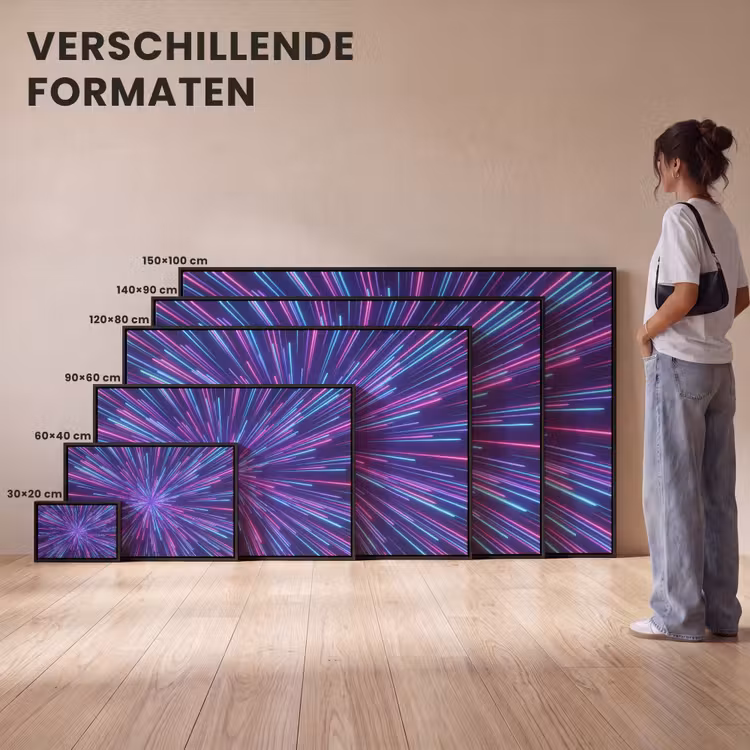 Canvas met lijst - Dynamisch - Ruimte - Kleurrijk — 7