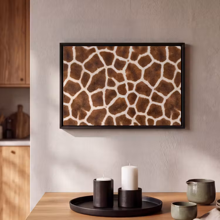 Canvas met lijst - Giraf - Vacht - Klassiek - Bruin — 2