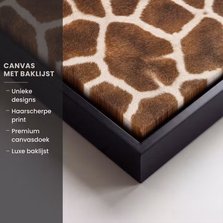 Canvas met lijst - Giraf - Vacht - Klassiek - Bruin — 5