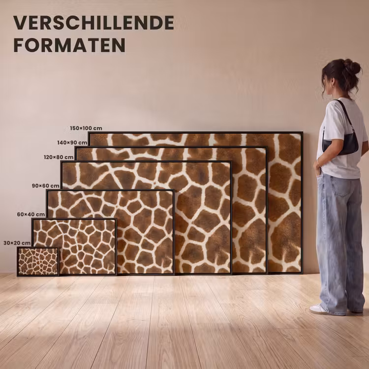 Canvas met lijst - Giraf - Vacht - Klassiek - Bruin — 7