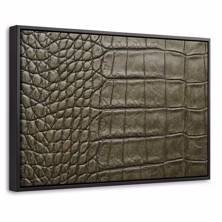 Canvas met lijst - Krokodillenleer - Structuur - Groen — 1