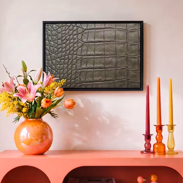 Canvas met lijst - Krokodillenleer - Structuur - Groen — 4