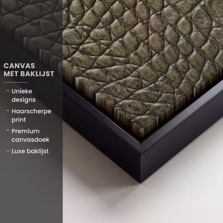 Canvas met lijst - Krokodillenleer - Structuur - Groen — 5