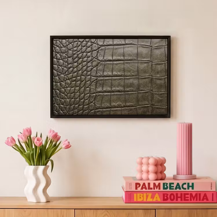 Canvas met lijst - Krokodillenleer - Structuur - Groen — 8