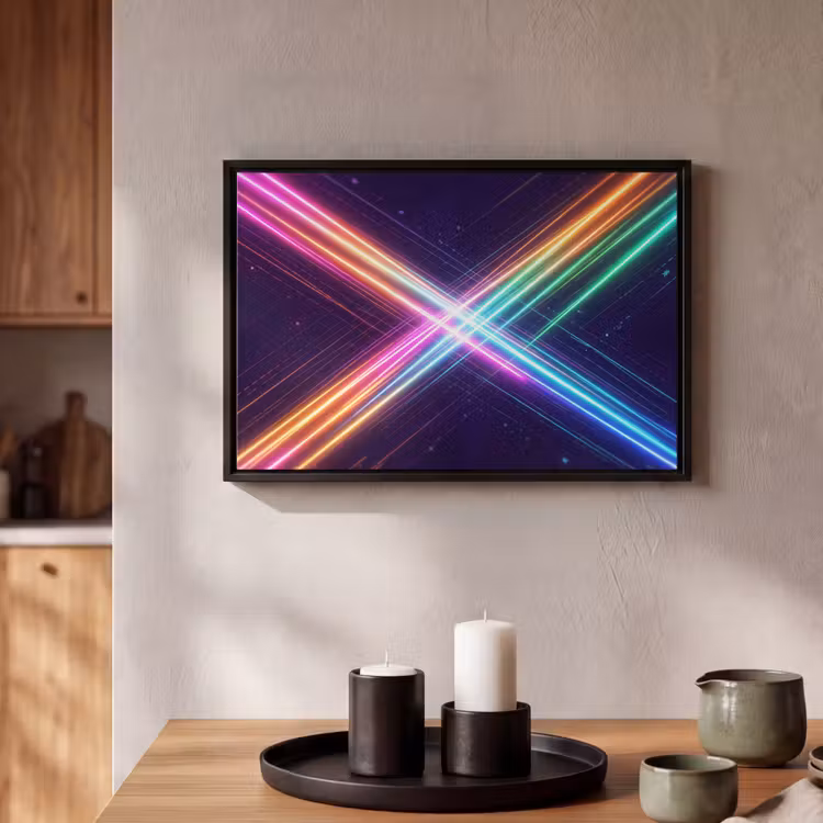 Canvas met lijst - Kruisen - Lasterstralen - Neon — 2