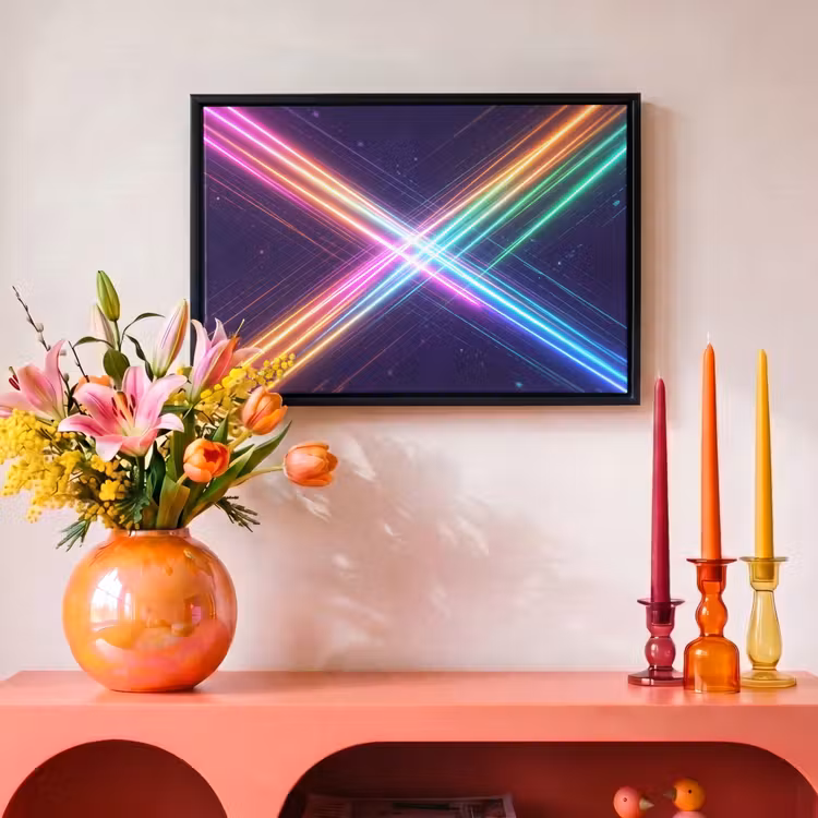 Canvas met lijst - Kruisen - Lasterstralen - Neon — 4