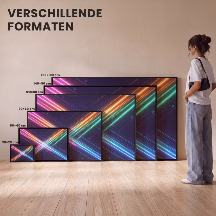 Canvas met lijst - Kruisen - Lasterstralen - Neon — 7