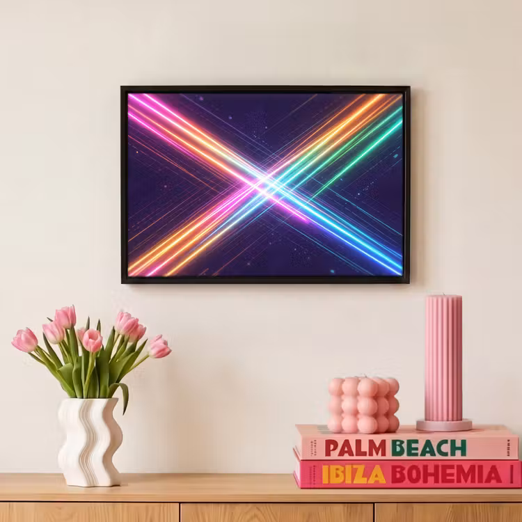 Canvas met lijst - Kruisen - Lasterstralen - Neon — 8